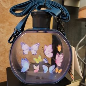 Butterfly Print Crossbody Canteen Water Bottle